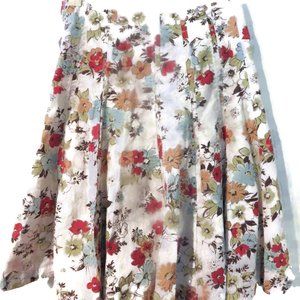 CAbi Skirt Fit and Flare Cotton Floral Size 8